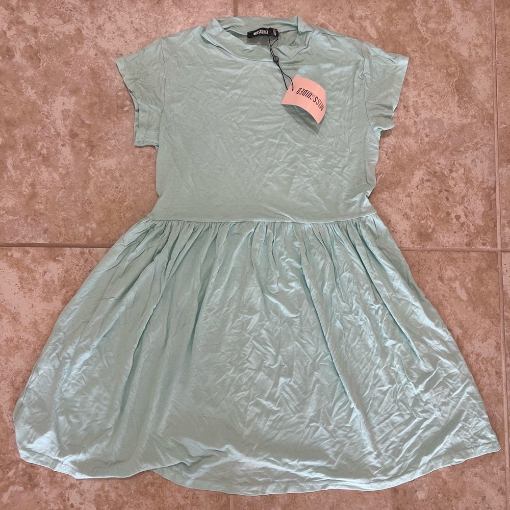 Missguided Mint Green Babydoll Dress – Size 4  Soft T-Shirt Mini Dress